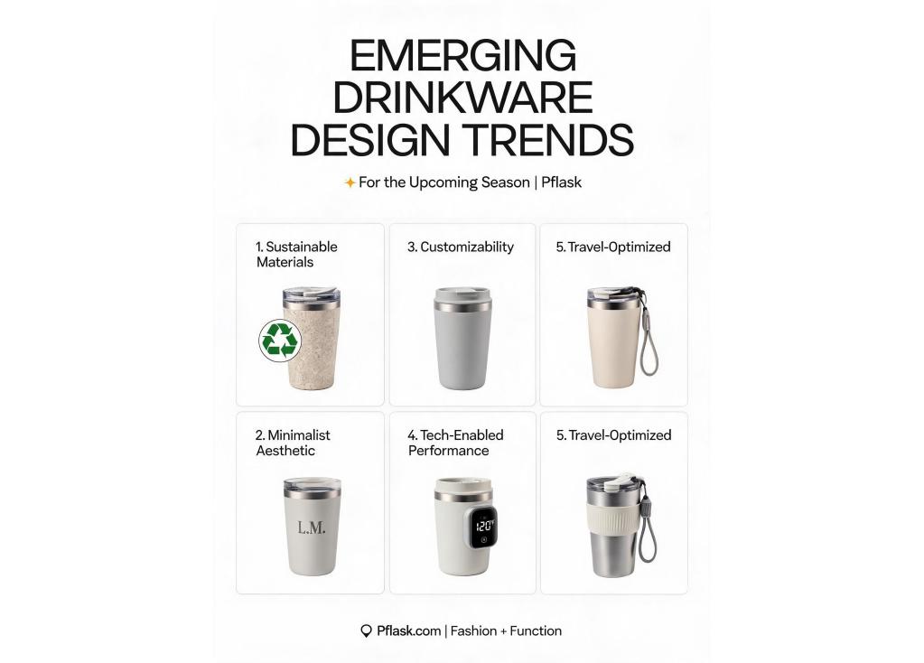What are the emerging design trends in the drinkware market for the upcoming season?