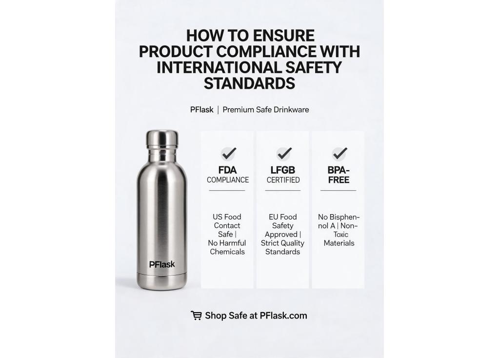 How do you handle product compliance with international safety standards (e.g., FDA, LFGB, BPA-free)?