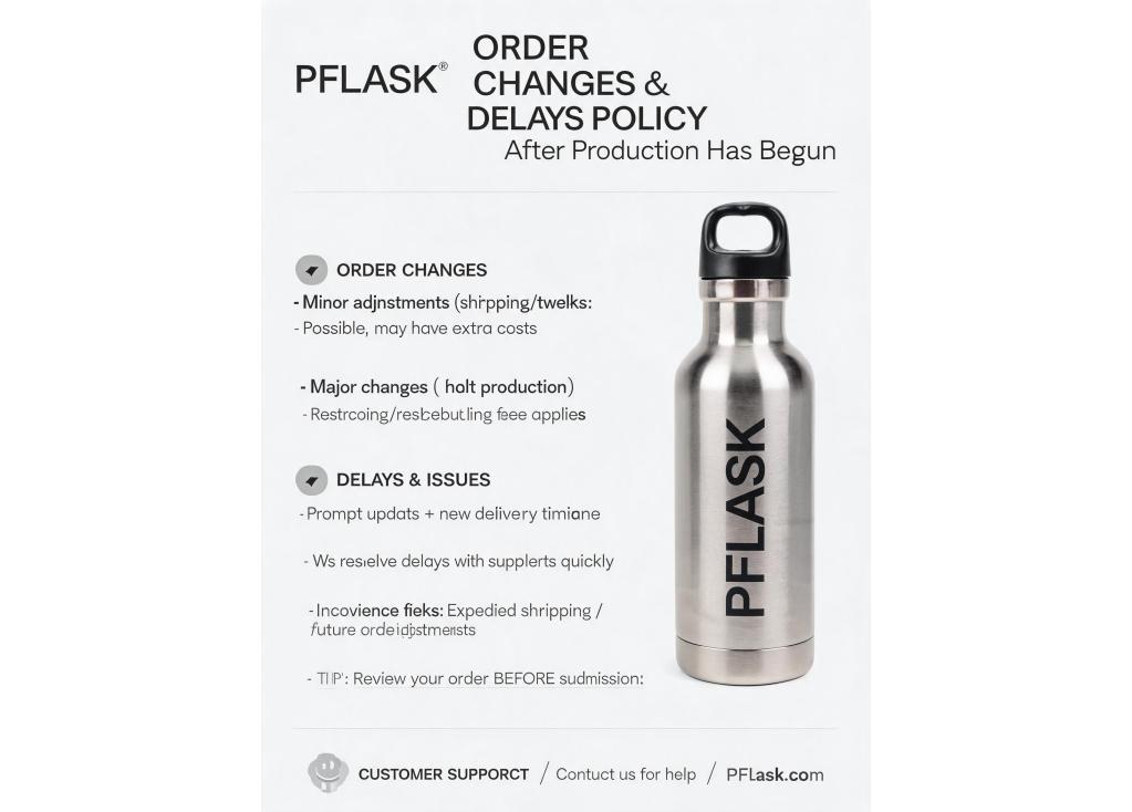 What is your policy on handling order changes or delays after production has started?