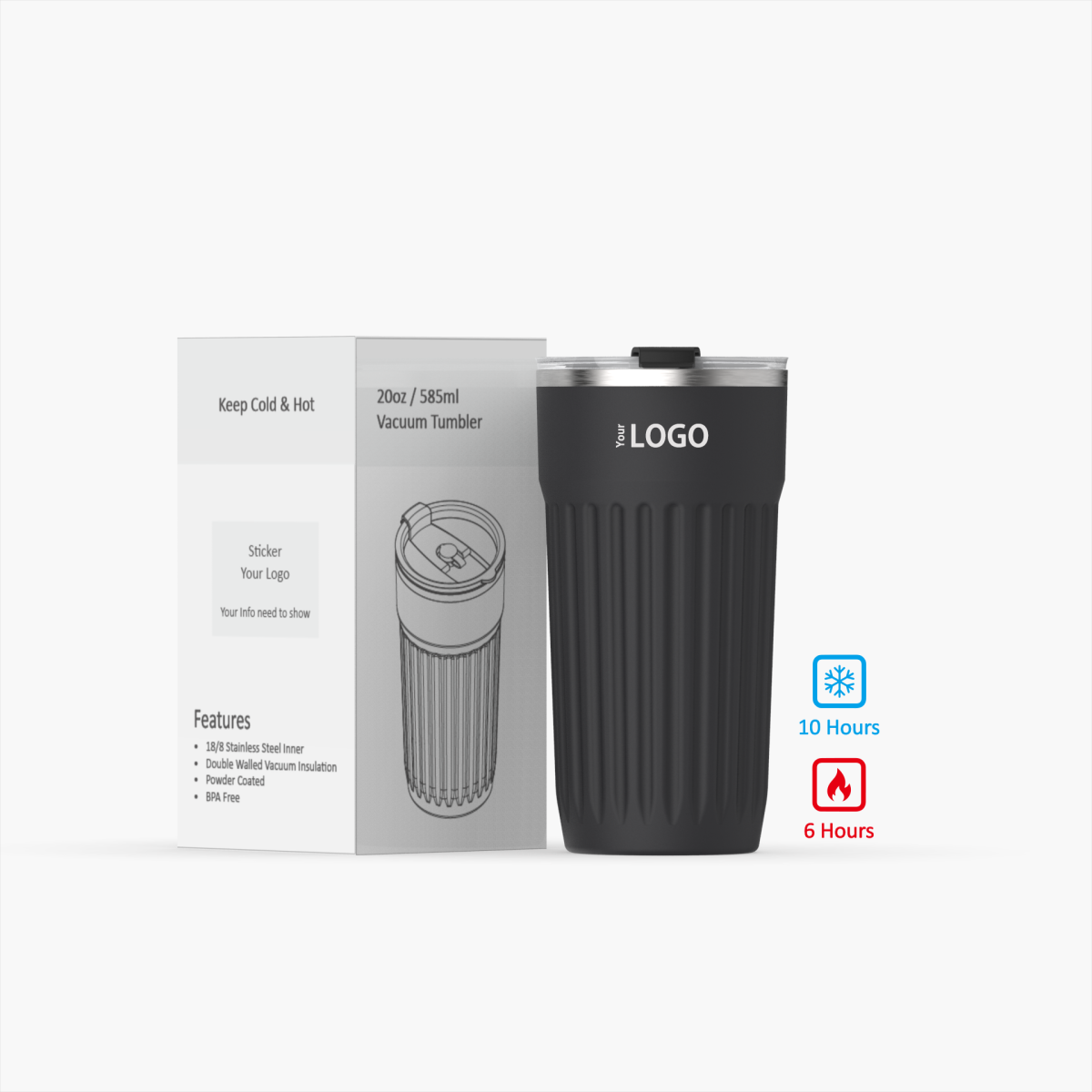 Vacuum Tumbler with Stripe H2.0 | 20oz