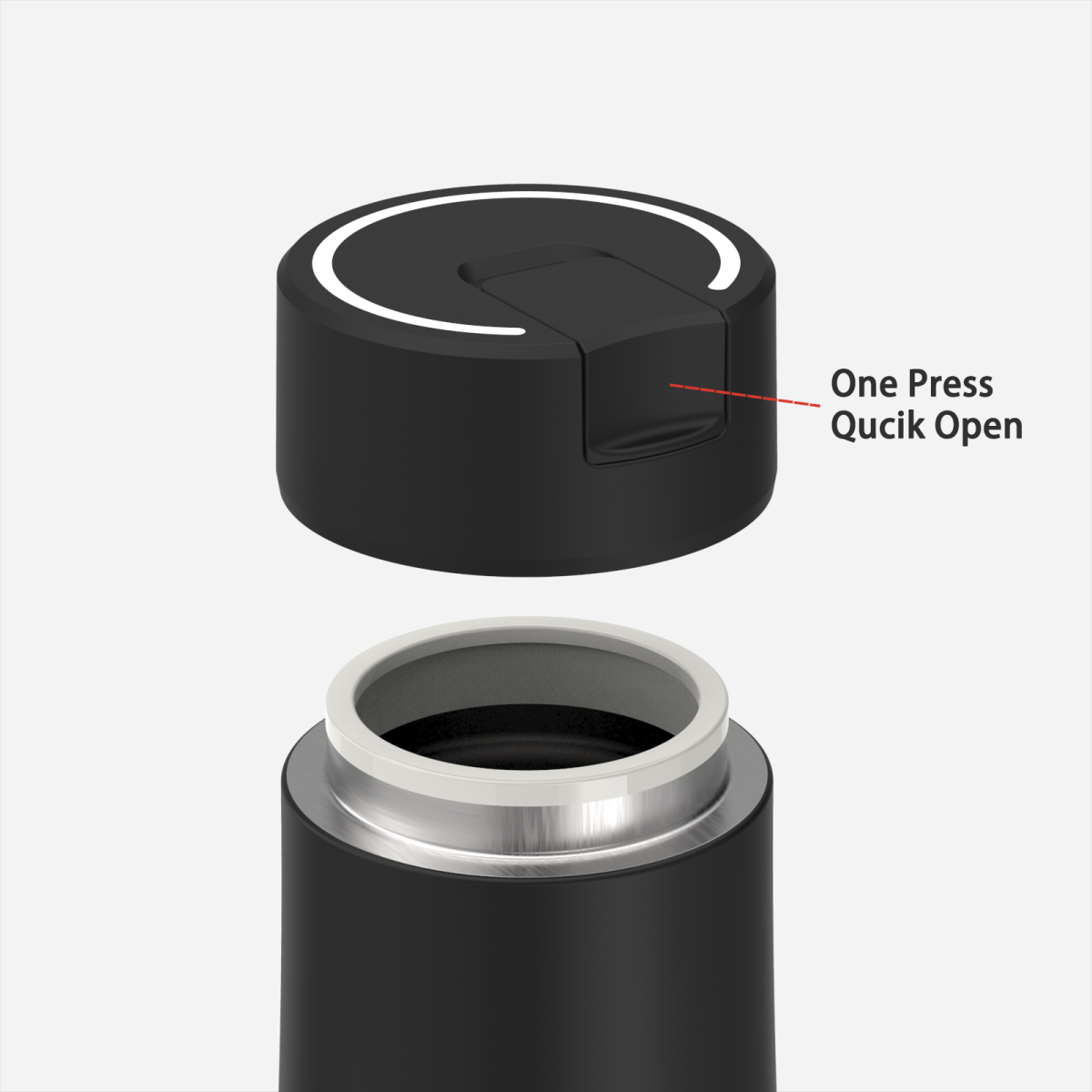 Quick Open Cap Vacuum Bottle | 17oz
