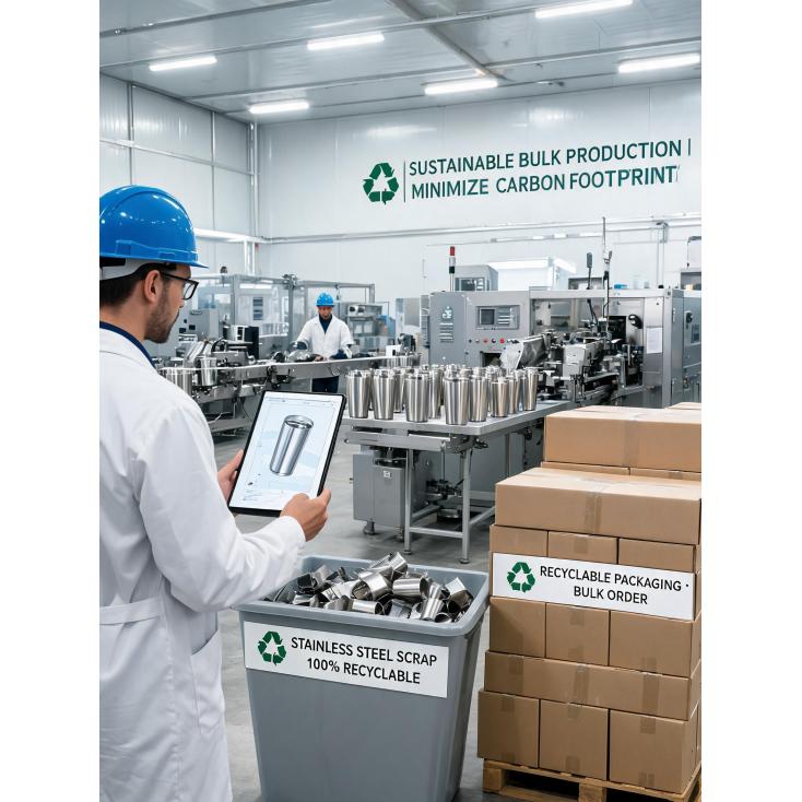 How do your production processes minimize carbon footprint for bulk orders?