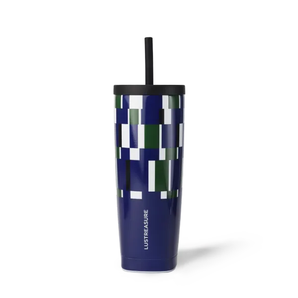 530ml/18oz Vacuum Insulated Stainless Steel Square Tumbler With Silicone Straw