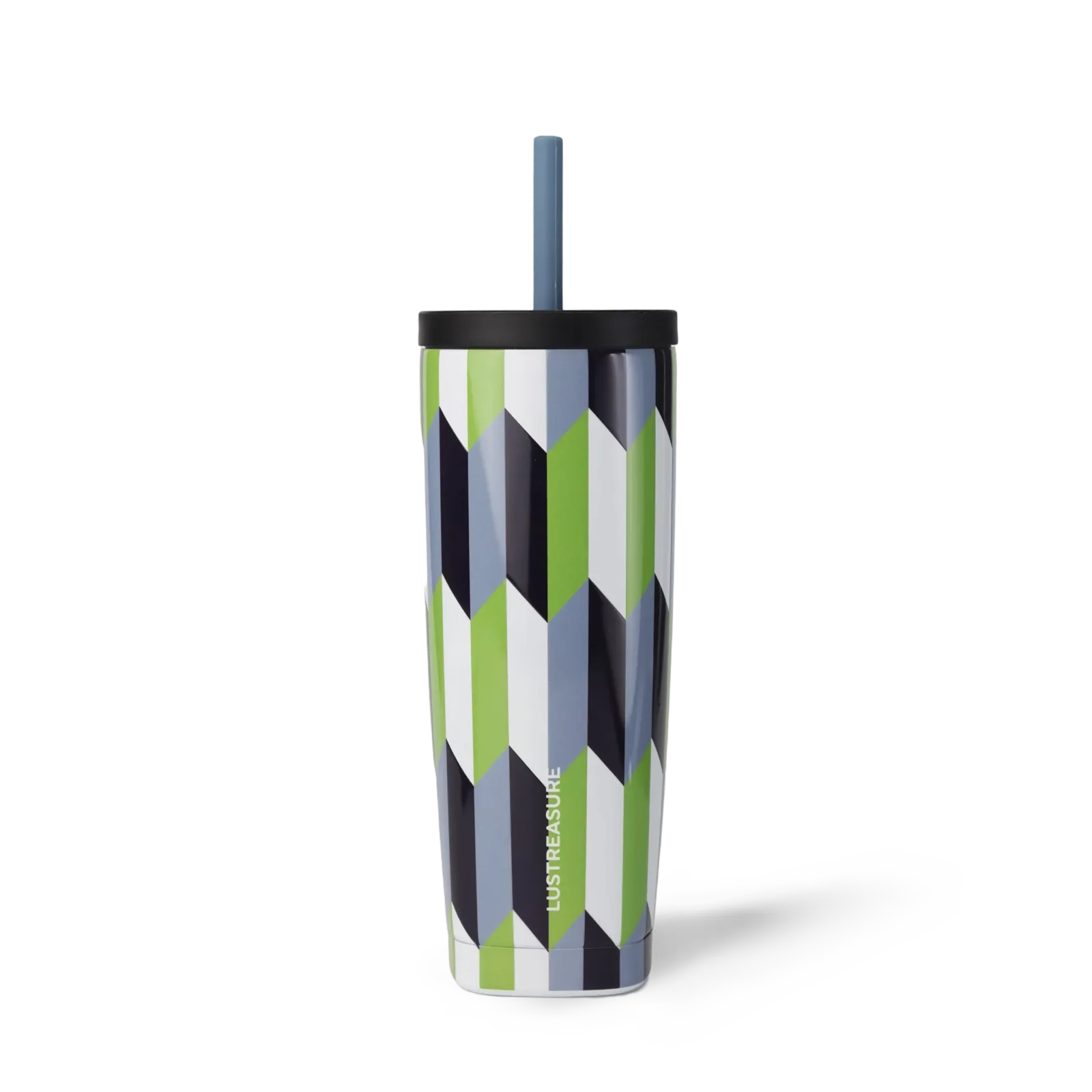 530ml/18oz Vacuum Insulated Stainless Steel Square Tumbler With Silicone Straw