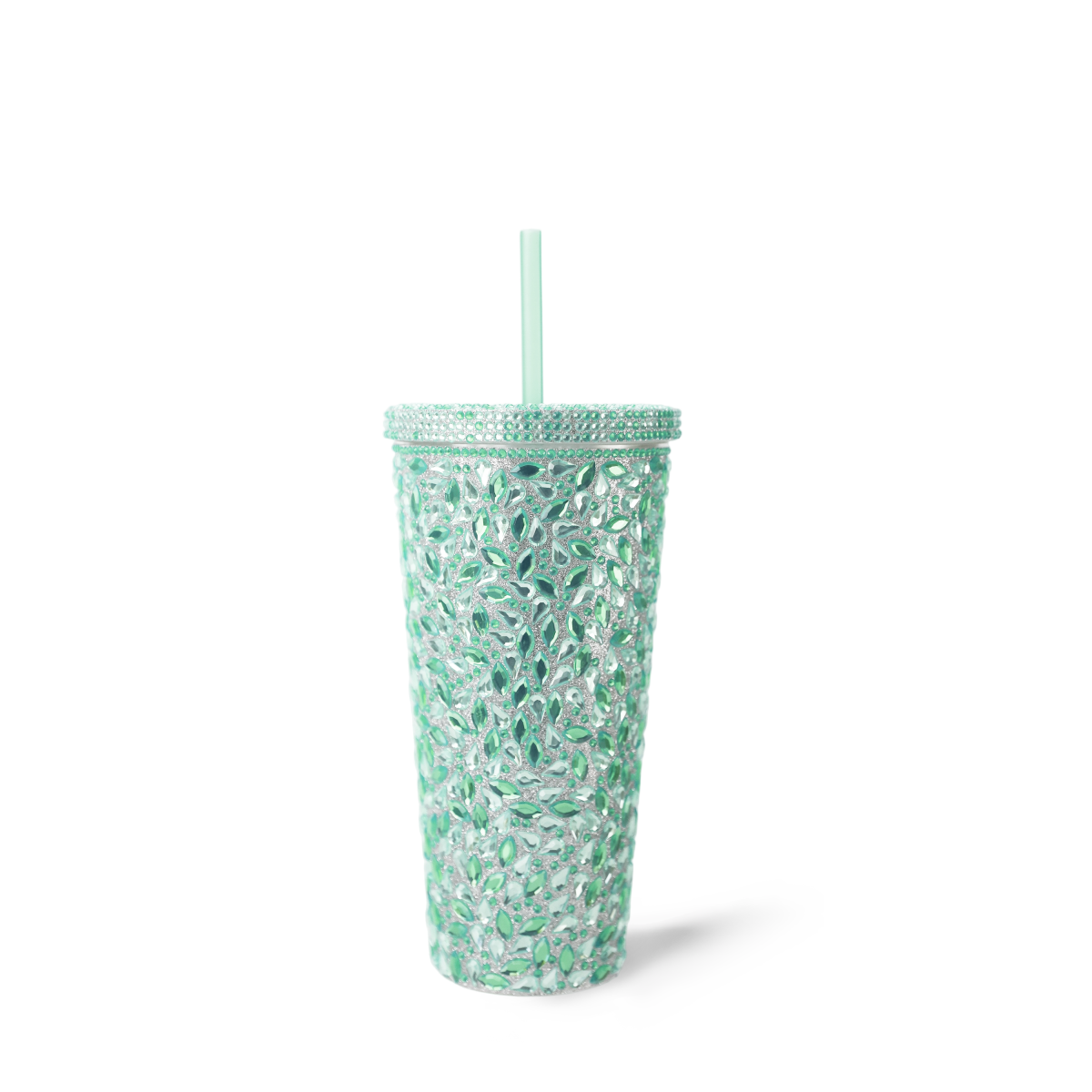 670ml/23oz AS Plastic Straw Tumbler Acrylic Water-drop Decorations