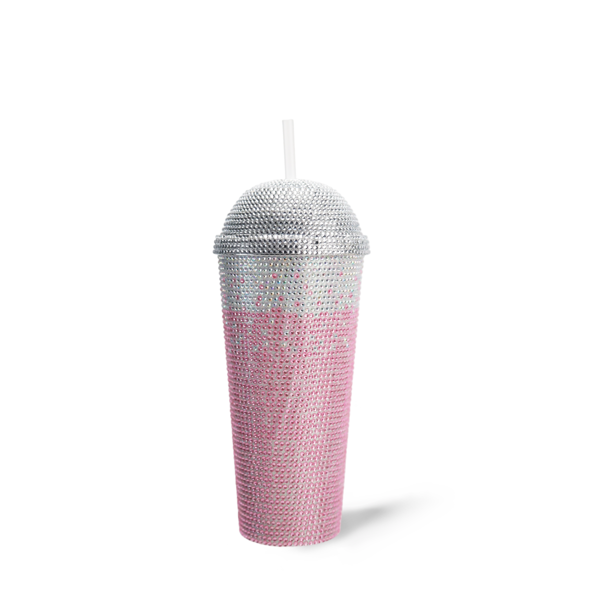 670ml/23oz AS Plastic Straw Tumbler Acrylic Diamond Decorations