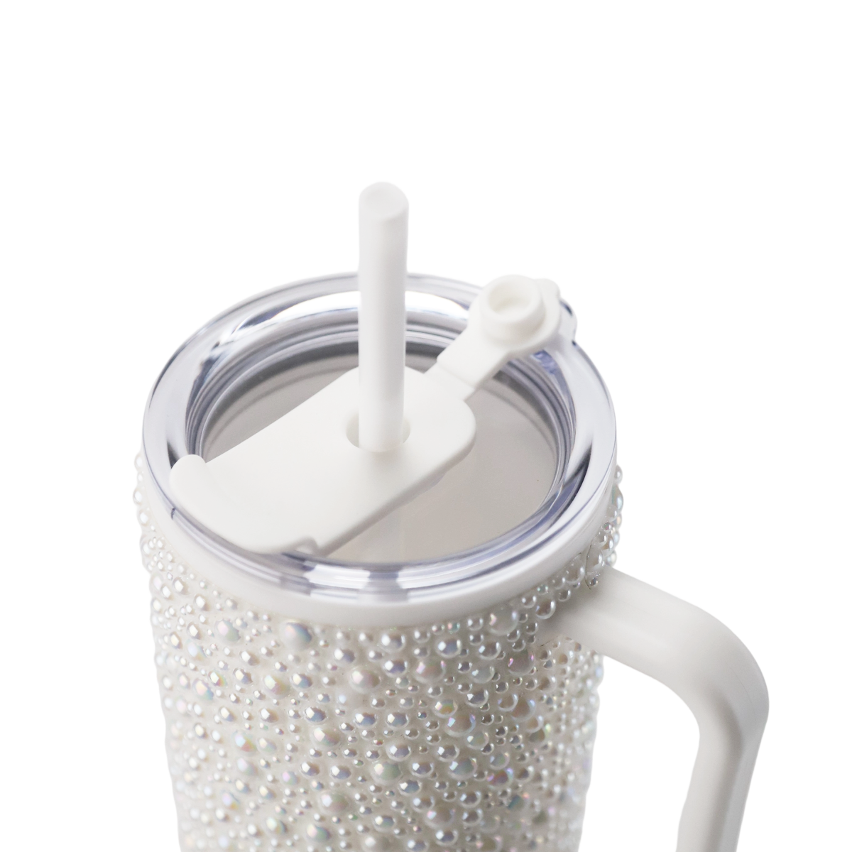 1200ml/40oz Double Wall Plastic Tumbler Pearl Decoration