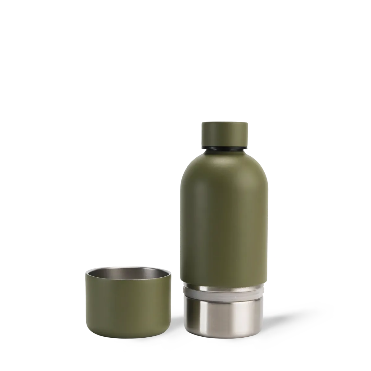 500ml/17oz Vacuum-Insulated Stainless Steel Water Bottle with Built-in Pet Water Bowl Set