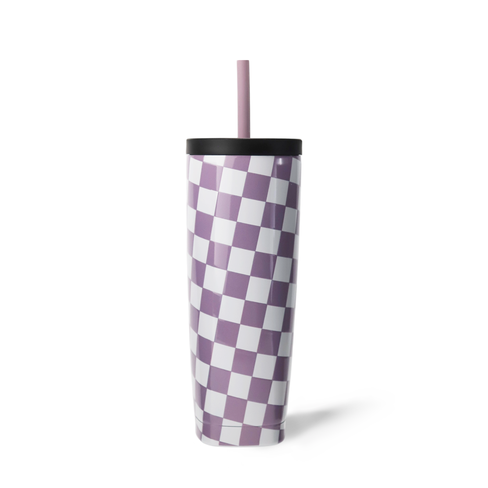 530ml/18oz Vacuum Insulated Stainless Steel Square Tumbler With Silicone Straw