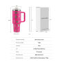 40oz H2.0 Tumbler Laser Pattern Double Wall Vacuum Tumbler with Handle and Straw Reusable Stainless Steel Mugs