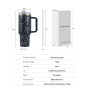 40oz H2.0 Tumbler Laser Pattern Double Wall Vacuum Tumbler with Handle and Straw Reusable Stainless Steel Mugs
