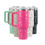 40oz H2.0 Tumbler Laser Pattern Double Wall Vacuum Tumbler with Handle and Straw Reusable Stainless Steel Mugs