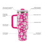 YEDI 40oz Stainless Steel Insulated Travel Mug Reusable Vacuum Coffee Cup with Handle and Straw Lid Customizable Logo