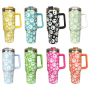 YEDI 40oz Stainless Steel Insulated Travel Mug Reusable Vacuum Coffee Cup with Handle and Straw Lid Customizable Logo
