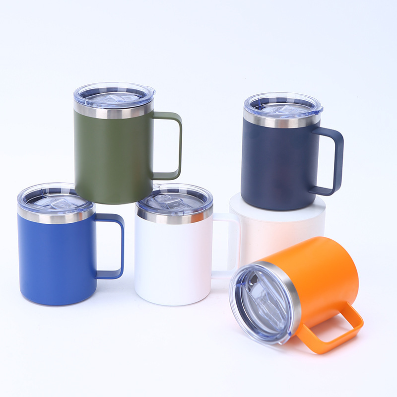 YEDI 12oz Metallbecher Edelstahl Isolierter Vakuum Benutzerdefiniertes Logo Thermobecher Kaffee Camping Reisebecher Becher mit Griff