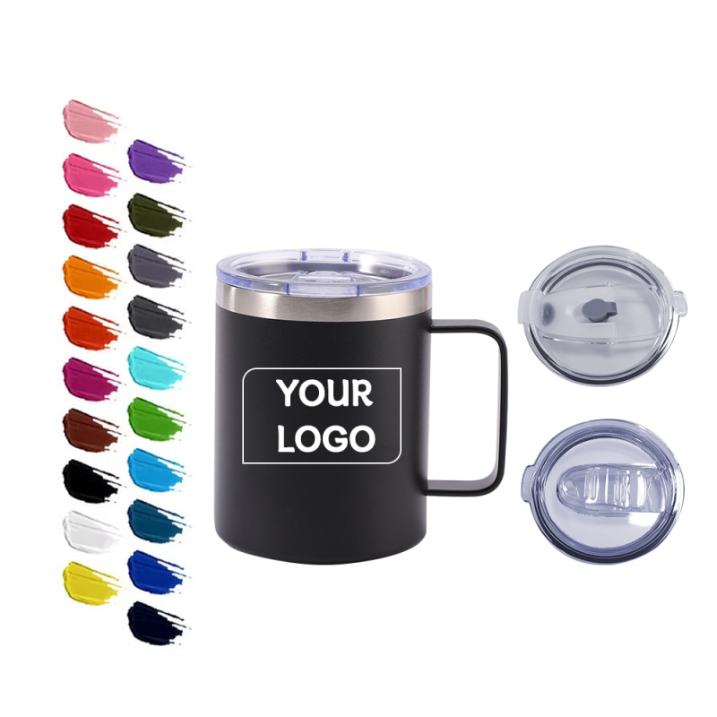 YEDI 12oz Metallbecher Edelstahl Isolierter Vakuum Benutzerdefiniertes Logo Thermobecher Kaffee Camping Reisebecher Becher mit Griff