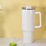 2024 40oz White Blank Sublimation Tumbler With Handle Insulated Vacuum Double Wall Stainless Steel Tumbler Travel Mug