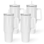2024 40oz White Blank Sublimation Tumbler With Handle Insulated Vacuum Double Wall Stainless Steel Tumbler Travel Mug