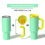 YEDI 40oz Double Wall Vacuum Stainless Steel Tumbler Patented Design with Lid Wide Straw New Handgrip Thick Durable for Camping