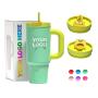 YEDI 40oz Double Wall Vacuum Stainless Steel Tumbler Patented Design with Lid Wide Straw New Handgrip Thick Durable for Camping