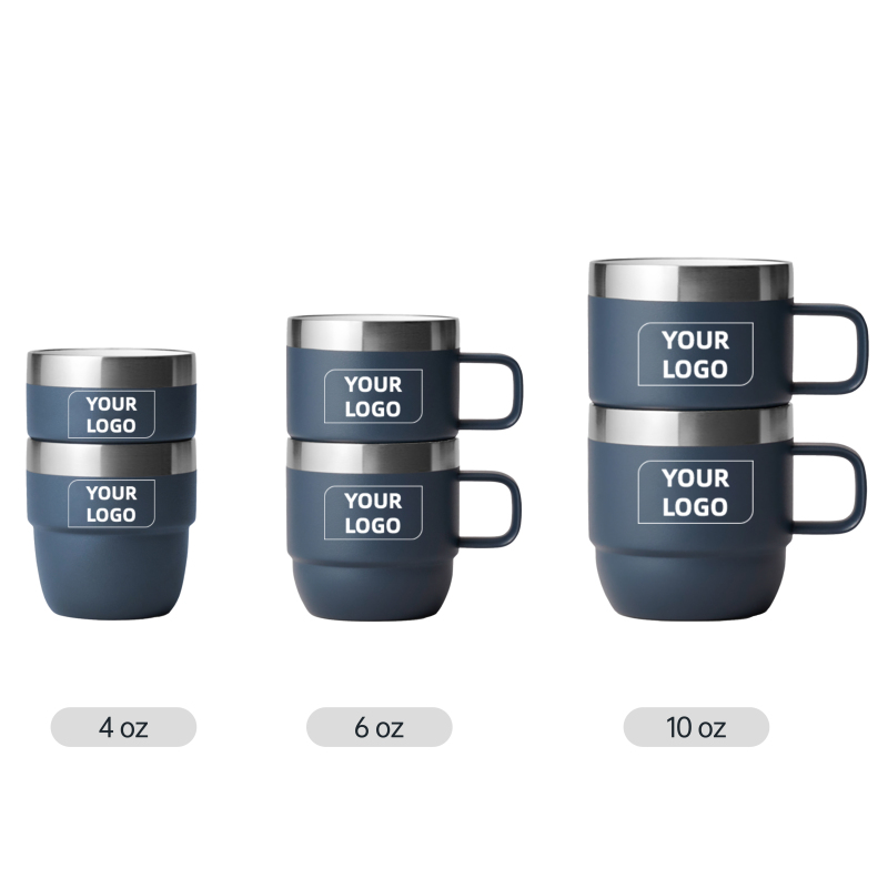 YEDI American Style 4 oz 6 oz 10 oz Stainless Steel Double Wall Vacuum Travel Stackable Mug Ceramic Lining Coffee Cup