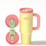 YEDI Custom logo 40 oz Double Wall Vacuum Stainless Steel Christmas Coffee Travel 40oz Outdoor Mug Tumbler With Handle and Straw
