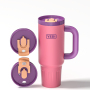 YEDI Custom logo 40 oz Double Wall Vacuum Stainless Steel Christmas Coffee Travel 40oz Outdoor Mug Tumbler With Handle and Straw