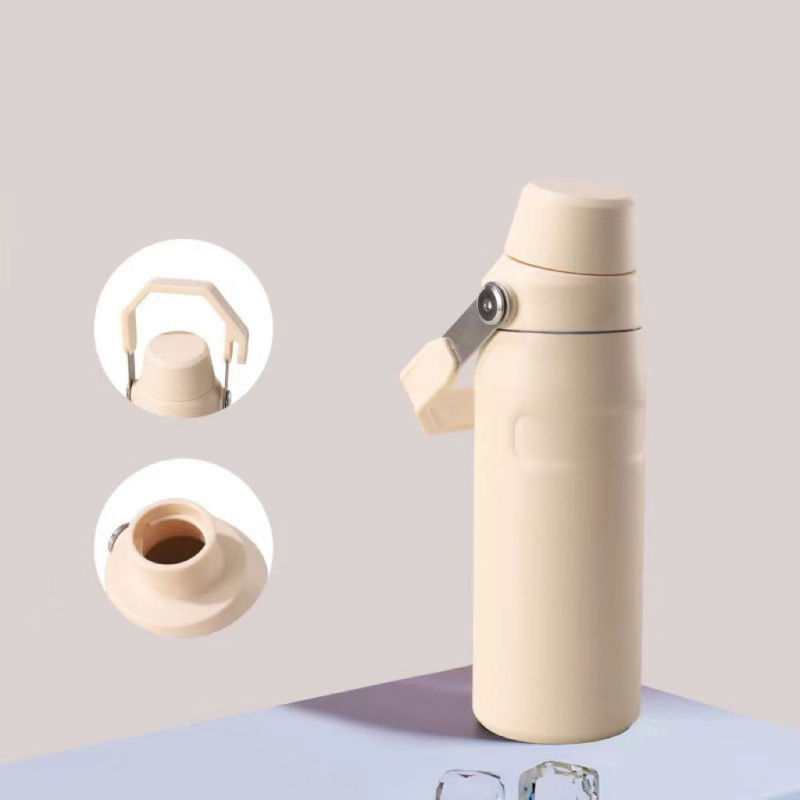 YEDI 24oz 36oz Custom Thermos Sport Drinking Water Bottle Thermo Flask with Cap & Carry Lid Holder with Handle Stainless Steel