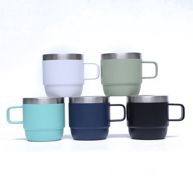 YEDI Großhandel 6oz stapelbarer Edelstahl vakuumisolierter Schnaps-Teebecher mit Deckel Kaffeebecher mit Keramikauskleidung