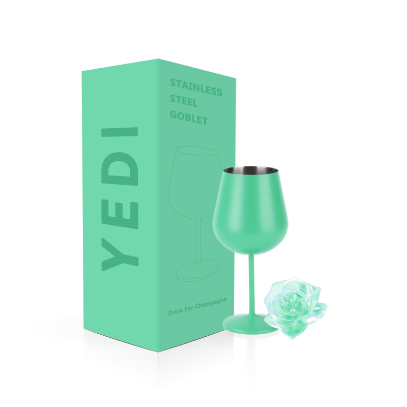 YEDI 500ml 18/8 BPA-Free Stainless Steel Cocktail Glass Wine Tumbler Industrial Design Style