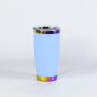 Wholesale 20oz Rainbow Stainless Steel Insulated Travel Tumbler Reusable Car Coffee Mug Lid for Laser Vacuum Flasks Thermoses
