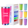 Wholesale 20oz Rainbow Stainless Steel Insulated Travel Tumbler Reusable Car Coffee Mug Lid for Laser Vacuum Flasks Thermoses
