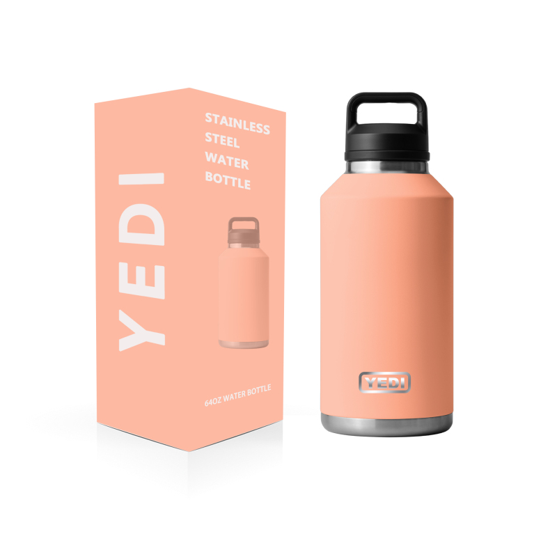 YEDI 1/2 Gallon Double Wall Stainless Steel Vacuum Insulated Water Jug Growler Lid for Camping Travel Hot Thermal Logo