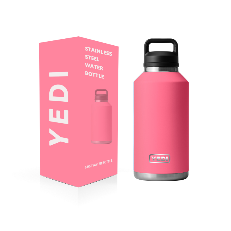 YEDI 1/2 Gallon Double Wall Stainless Steel Vacuum Insulated Water Jug Growler Lid for Camping Travel Hot Thermal Logo