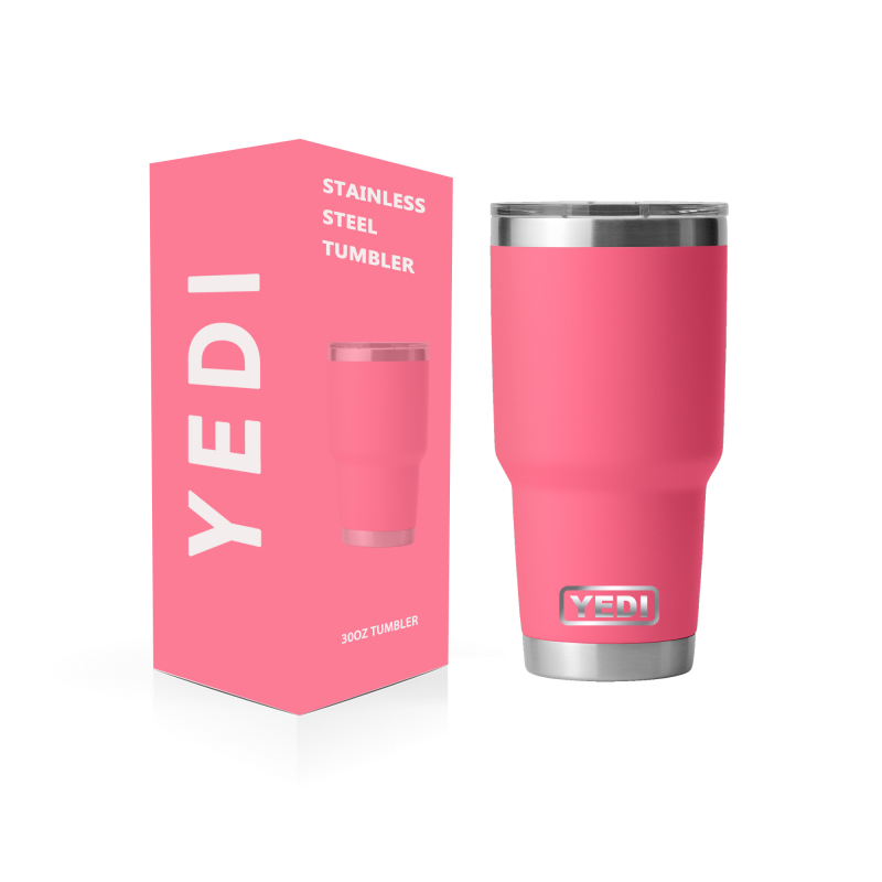 YEDI 30 oz Power Pink Double Wall Stainless Steel Travel Mug Custom Logo Large Cup with Thermal Insulation 30 Oz Water Tumbler