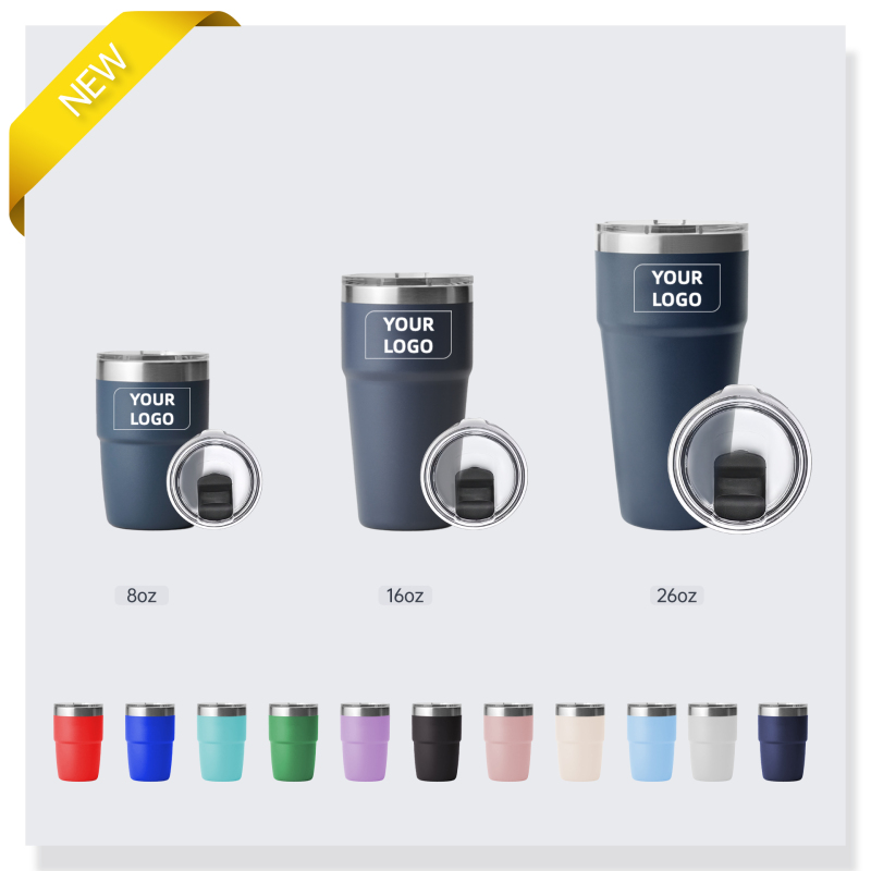 Custom 8oz Stainless Steel Stackable Tumbler with Magnetic Lid Espresso Coffee Cup