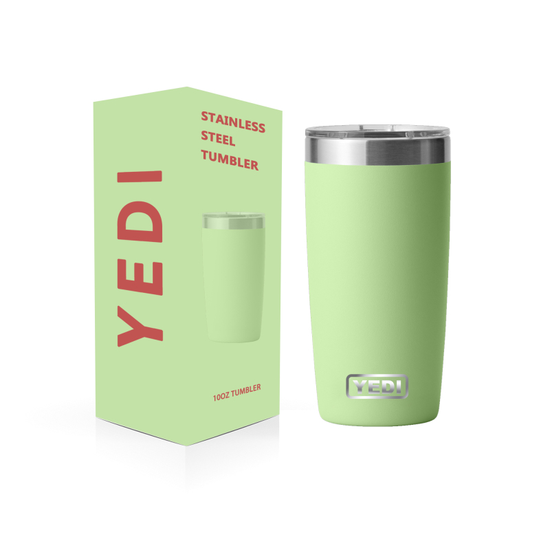 YEDI 10oz Classic Camp Cocktail Tumbler Hot Sell 10 oz Firefly Yellow Wine Glass with Slider Lid Customizable Logo