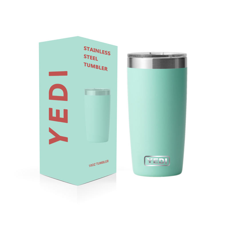 YEDI 10oz Classic Camp Cocktail Tumbler Hot Sell 10 oz Firefly Yellow Wine Glass with Slider Lid Customizable Logo