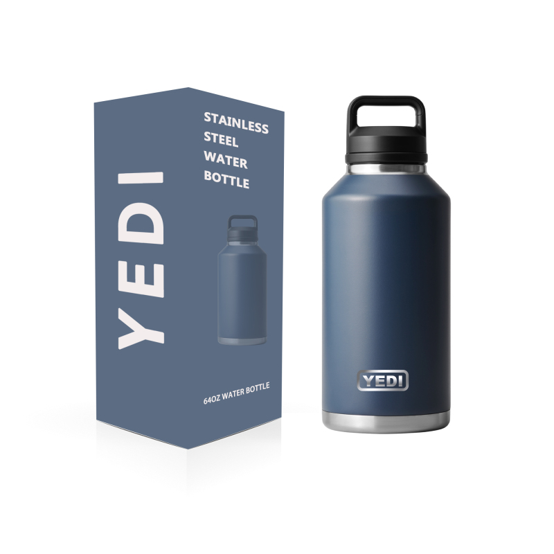 Bouteilles d'eau isothermes YEDI 64 oz, écologiques, personnalisées et tendance, en acier inoxydable 304 316, pour le sport, le camping, avec logo personnalisé vierge