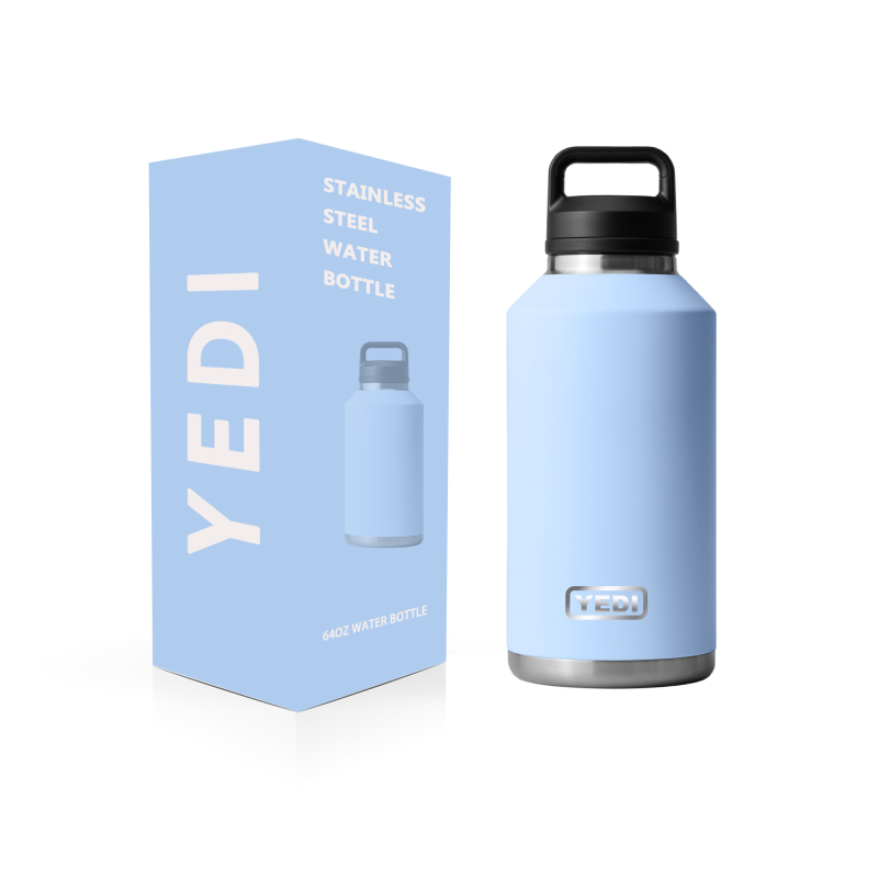 Bouteilles d'eau isothermes YEDI 64 oz, écologiques, personnalisées et tendance, en acier inoxydable 304 316, pour le sport, le camping, avec logo personnalisé vierge