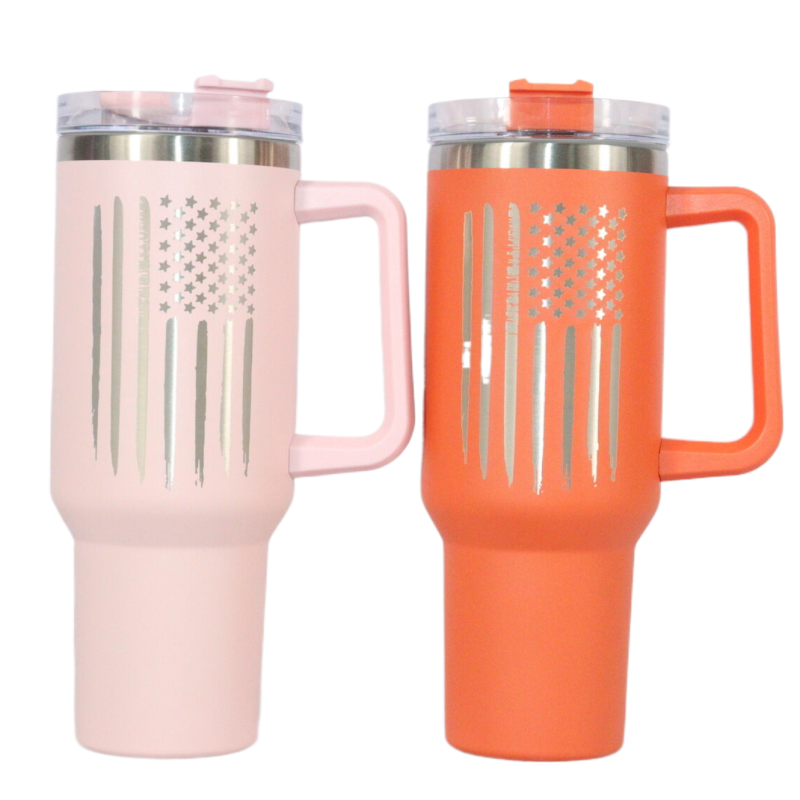 YEDI American Flag Design Adventure H2.0 Tumbler With Handle Stainless Steel 40oz Water Bottle Vacuum Insulated Travel Cup