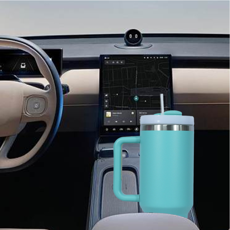 40 oz  Tumbler 304 Stainless Steel Tumbler with Handle Straw Lid  Insulated Travel Mug for Hot and Cold Beverages