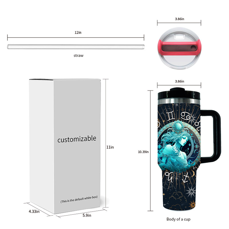 YEDI 40oz H2.0  Tumbler Stainless Steel Double Wall True Air-proof Tumbler Constellation Pattern Travel Mug