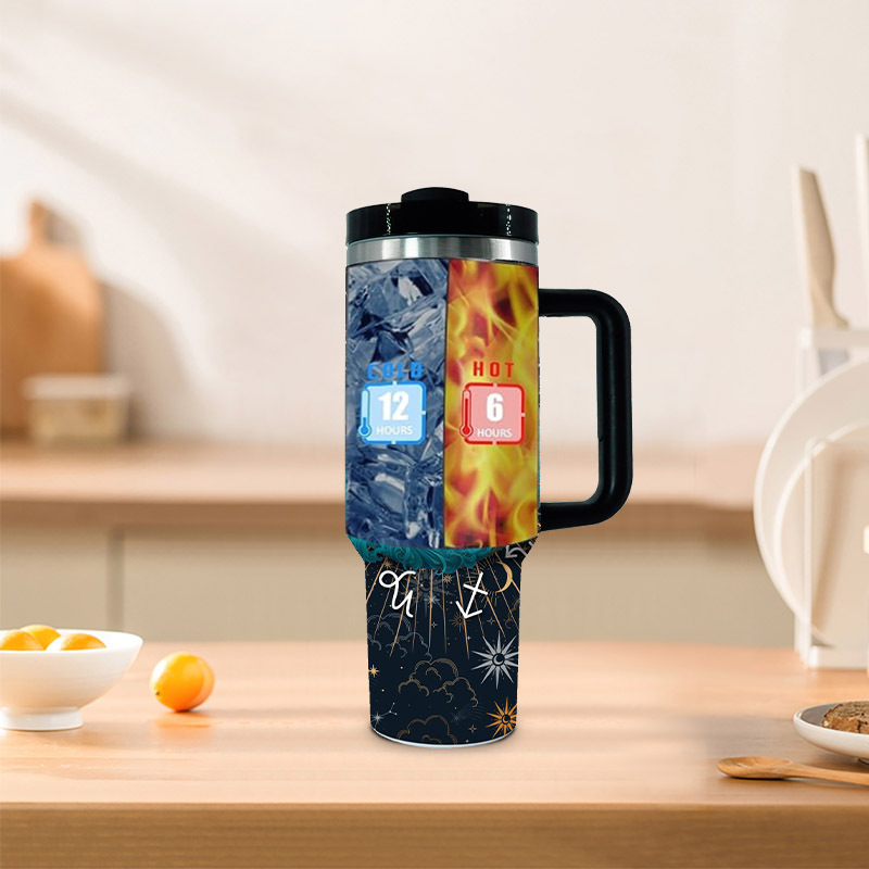 YEDI 40oz H2.0  Tumbler Stainless Steel Double Wall True Air-proof Tumbler Constellation Pattern Travel Mug
