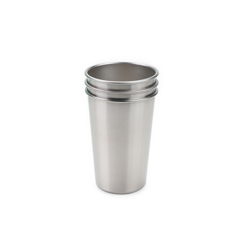 YEDI 16 Ounce Stainless Steel Pint Cups Shatterproof Cup Tumblers Unbreakable Metal Drinking Glasses for Bar, Home, Restaurant