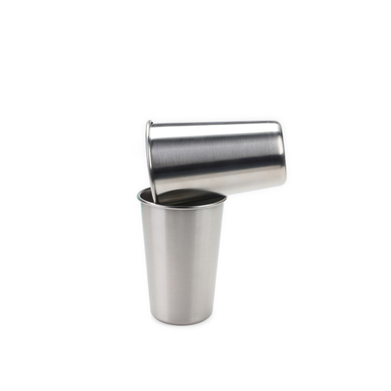 YEDI 16 Ounce Stainless Steel Pint Cups Shatterproof Cup Tumblers Unbreakable Metal Drinking Glasses for Bar, Home, Restaurant