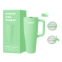 New Design 100% Leakproof 40oz Insulated Stainless Steel Tumbler with Handle and Straw Friendly Base and Grass Holder