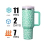 YEDI 40oz H2.0 Modern Adventure Reusable Leopard Shape Grow in Dark Vacuum Insulated Travel Coffee Tumbler