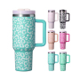 YEDI 40oz H2.0 Modern Adventure Reusable Leopard Shape Grow in Dark Vacuum Insulated Travel Coffee Tumbler