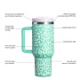YEDI 40oz H2.0 Modern Adventure Reusable Leopard Shape Grow in Dark Vacuum Insulated Travel Coffee Tumbler